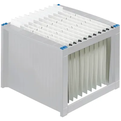 Produktbild von helit Hängekorb H6110084 max. 40Mappen DIN A4 lichtgrau/blau