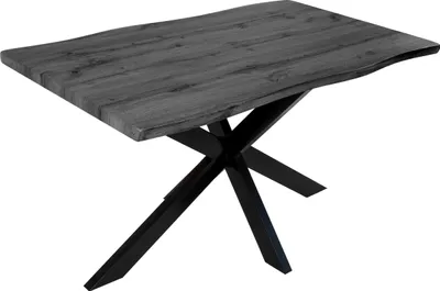 Produktbild von Esstisch Baumkante Holz-Optik Grau 120 x 80 Spider-Gestell schwarz JOSY