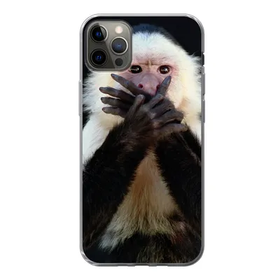Produktbild von MuchoWow® Handyhülle Schutzhülle Hülle für iPhone 12 Pro Max Affe - Wilde Tiere - Porträt Silikon Softcase Handy Hülle - Hartschale