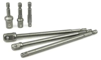 Obrázok produktu pre Adaptéry na bity a nástrčné hlavice, 6ks, 1/2" 3/8" 1/4", 10 - 21mm