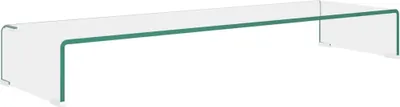 Image de Meuble TV/pour moniteur 100x30x13 cm verre transparent