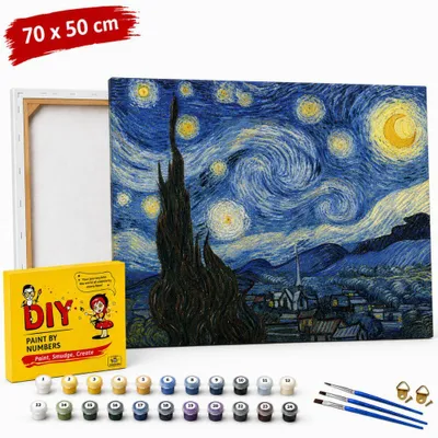 Obrázok produktu pre Obraz na maľovanie podľa čísel s rámom „Hviezda noc“ 70 x 50 cm