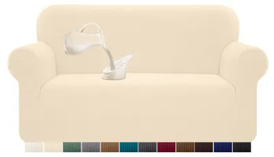 Stretch Sofa-Abdeckung 2-Sitzer wasserabweisend beige