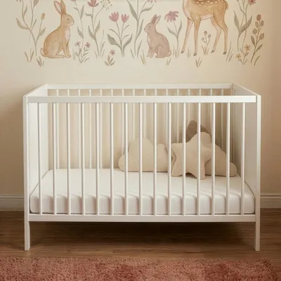 Produktbild von Babybett Beistellbet Weiß 124 x 65 cm aus Holz