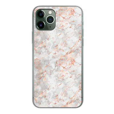 Produktbild von MuchoWow® Handyhülle Schutzhülle Hülle für iPhone 11 Pro Roségold - Marmor - Weiß - Gemustert Silikon Softcase Handy Hülle - Handy