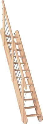 Produktbild von Dolle Raumspartreppe Bern 250-289cm Geschosshöhe Buche unbehandelt inklusive Geländer