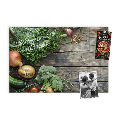 Produktbild von Magnettafel 60x40cm Pinnwand Whiteboard beschreibbar - Frisches Gemüse