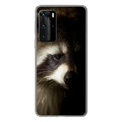 Produktbild von MuchoWow® Handyhülle Schutzhülle Hülle für Huawei P40 Pro Waschbär - Wilde Tiere - Schwarz Silikon Softcase Handy Hülle - Schutz
