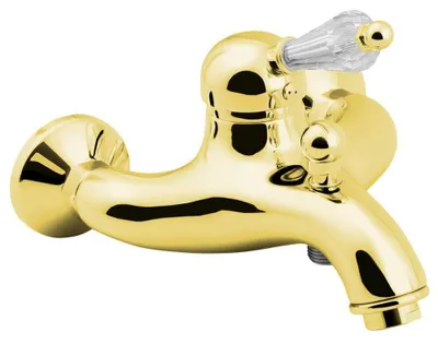 Imagen del producto de Grifo de bañera Sapho KIRKÉ, con palanca de cristal, color dorado