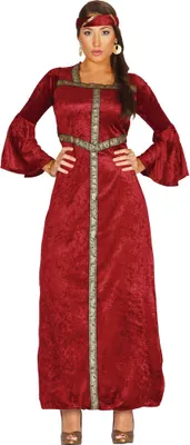 Produktbild von Prinzessin Mittelalter Gewand Renaissance Deluxe Märchenkönigin Kostüm Rot Für Karneval Historisch Inspiriert Königinnen Pfauenreich, Größe: 44 - 46 (XL) Farbe: Grau