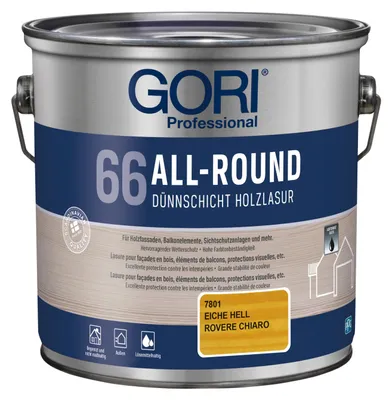 Produktbild von 2,5L Gori 66 Allroundlasur 7801 Eiche Hell Lasur Holzschutz Holzlasur