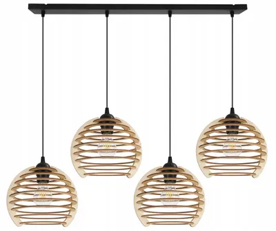 Immagine prodotto di Lampada a sospensione, lampadario da soffitto, legno, paralume LED