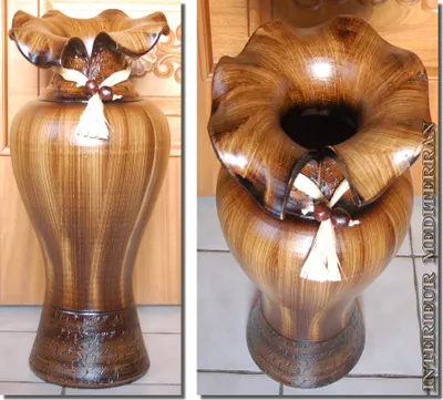 Produktbild von BODENVASE "CORTADO" - Größe: ca.60 CM Schwarzbraun