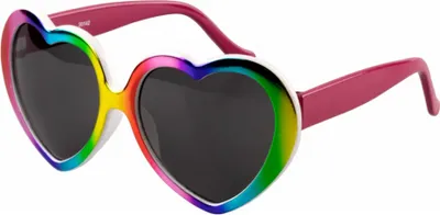 Produktbild von Bunte Herz Brille in regenbogen Farben als Kostümzubehör