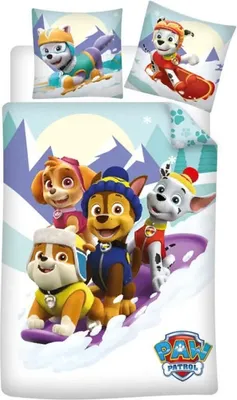 Produktbild von Paw Patrol Chase Kinder Flanell Bettwäsche Set 135/140x200 65x65 Baumwolle