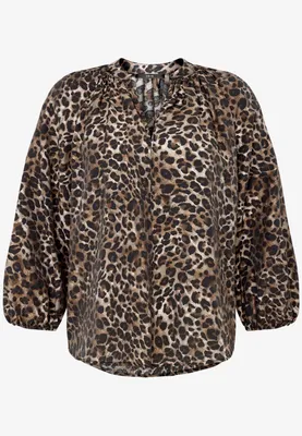 Produktbild von Damen Schlupfbluse mit Leoprint