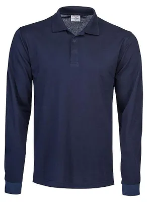 Productafbeelding van Printer - "Surf Pro" poloshirt voor heren/dames, uniseks, polyester-katoenmix, lange mouwen, model ET582 (3XL) (marineblauw)
