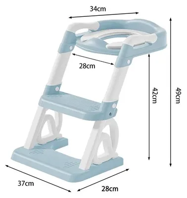 Immagine prodotto di Sedile per WC per bambini - Riduttore per WC con scaletta - Pieghevole - Antiscivolo - Per maschietti e femminucce - Blu