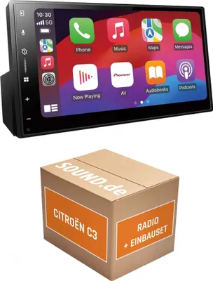 Produktbild von Autoradio Einbaupaket Pioneer SPH-DA77DAB passend für Citroën C3 + RD4 + PDC | Apple CarPlay Android Auto