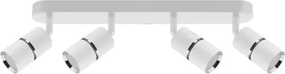 Immagine prodotto di Faretto da soffitto in metallo GU10 orientabile cromo bianco 4 luci spot allungato soffitto