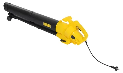 Obrázek produktu pro Elektrický foukač a vysavač listí – 2 v 1, zahradní foukač – 3000 W, kabelový – rychlost vzduchu 270 km/h – objem sběrného sáčku 35 litrů – funkce drcení – žlutá barva