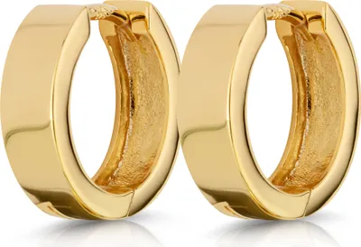 Produktbild von Paar 375 Gelb Gold Klappcreolen Ohrringen 14,3 X 4,2mm Glänzend Quadratisch 4915