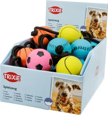 Produktbild von TRIXIE Sportball am Seil, schwimmt, Moosgummi, Ø 6 / 30 cm