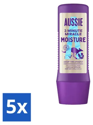 Obrázek produktu pro 5 kusů masky na vlasy Aussie 3 Minute Miracle Moisture, objem 225 ml, výhodná balení