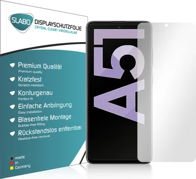 Produktbild von 4x Slabo Displayschutzfolie für Samsung Galaxy A51 KLAR "Crystal Clear" (verkleinerte Folien) Displayfolie Schutzfolie Folie