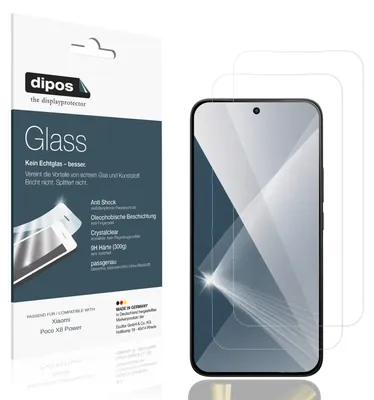 Obrázek produktu pro 2x ochranná fólie pro Xiaomi Poco X8 Power - nárazuvzdorná fólie 9H, sklo s plastovou vrstvou (dipos Glass)