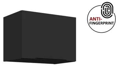 Produktbild von Küchen Hängeschrank 50 cm ARIA Schwarz ultra matt + Schwarz matt, hochwertige Fronten mit Anti Fingerprint Beschichtung Küchenzeile Küchenblock