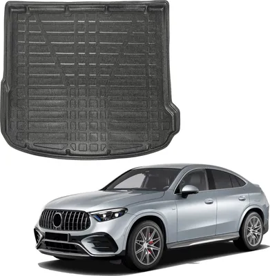 Produktbild von SCOUTT | Kofferraumwanne Laderaumwanne Kompatibel mit Mercedes GLC C254 Ab 2023 Coupe, mit Hoher Rand, Kofferraum-Schutzmatte, Geriffelt, Aufrollbar, Schwarz