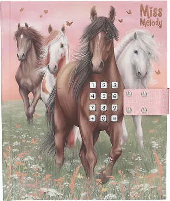 Produktbild von Depesche Miss Melody - Tagebuch mit Zahlen-Code und Sound, Buch in Rosa und Grün, mit Pferde Motiv und 80 linierten und bunt illustrierten Seiten
