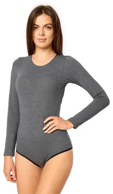 Produktbild von Merry Style Damen Langarm Body MS-114(Dunkelmelange, XXL)