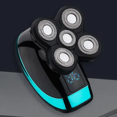 Produktbild von 5-in-1 Elektrischer Rasierer Herren Glatzen Rasierer mit LCD, Wasserdicht, Nasentrimmer, Gesichtsreinigungsbürste