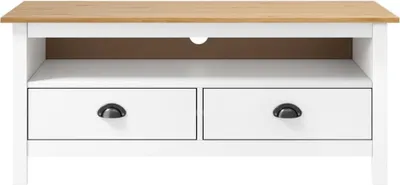 Immagine prodotto di Mobile TV Hill White 110x40x47 cm in legno di pino massiccio
