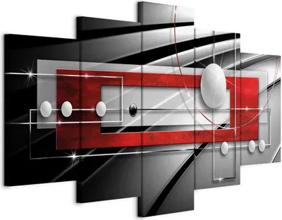Obrázek produktu pro Obraz z netkaného plátna - Moderní symetrie 225x112,5 cm Abstrakt a-A-0209-b-n