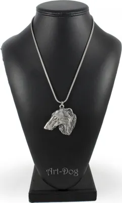 Immagine prodotto di Borzoj - collana con cane, ciondolo con cane su catena d'argento, gioielli unici del marchio Art-Dog