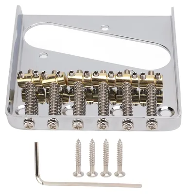 Produktbild von Gitarrenbrücke im Vintage-Stil, Einzelrohr-Messingsattel, 6-saitiges E-Gitarrenzubehör