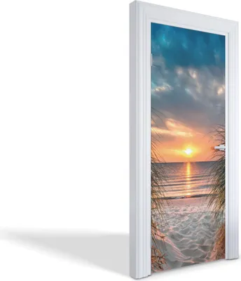 Produktbild von Selbstklebende Türfolien Kreativ Türtapeten Wandsticker - Sonnenuntergang am Strand - 75 x 205 cm