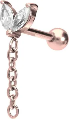 Produktbild von Ohrpiercing Chirurgenstahl Ohrpiercing KNOSPE + KETTE