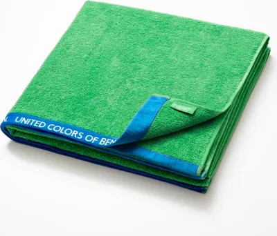 Immagine prodotto di Telo mare 90 x 160 cm, 420 g/m², 100 % cotone spugna, verde arcobaleno, Benetton