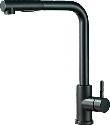 Immagine prodotto di Rubinetto da cucina, bocca estraibile, girevole a 360 gradi, nero opaco-304