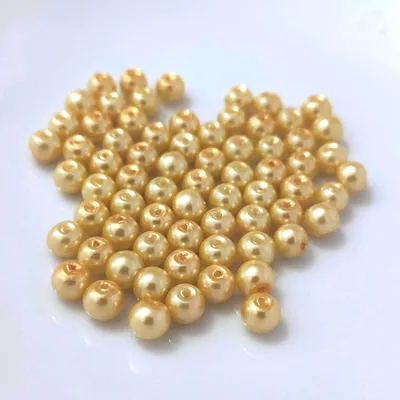 Immagine prodotto di Perle di vetro - Tipo "rotondo" - 20 g - 6 mm - Giallo chiaro