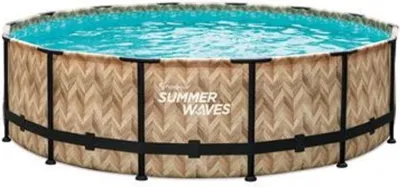 Image de Summer Waves Elite Frame Pool 427 X 107 cm Chêne clair