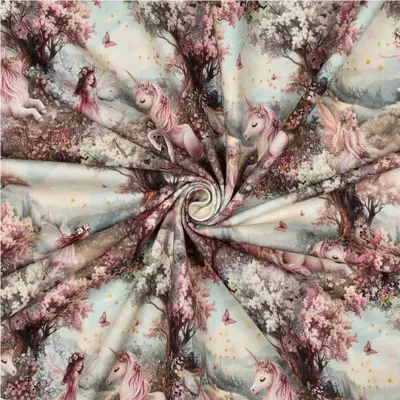 Sweat-Stoff Märchenland ab 0,5m x 148cm Kinderstoff Sommersweat Baumwolle Oeko-Tex Meterware