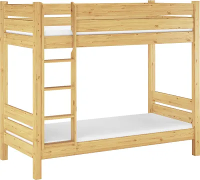 Produktbild von Etagenbett extra robust 90x200 Nische 100 Stockbett Zubehör wählbar Kiefer massiv V-60.16-09Rollrost und Matratze inkl.