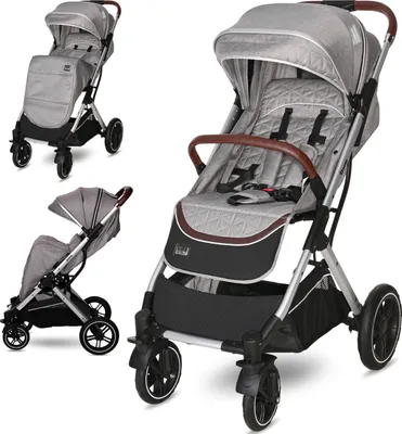 Produktbild von Lorelli Kinderwagen Storm, Reisebuggy mit Liegeposition, Baby Buggy mit Liegefunktion klein, Leicht, Nur 9,3 kg, Kinderbuggy klappbar bis 22kg, Grau