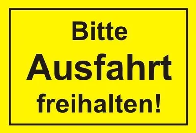 Produktbild von Hinweis-Schild Bitte Ausfahrt freihalten! I hin_042 I Größe 30 x 20 cm I Achtung Parkverbot Halteverbot I gelb schwarz