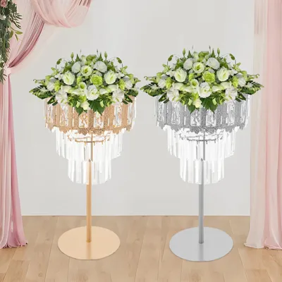 Image de Support de fleurs en cristal doré, petit modèle